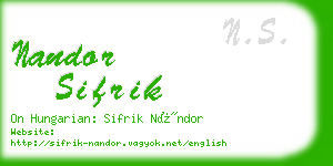 nandor sifrik business card